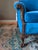 Restored Vintage Chippendale Style Camelback Sofa in Blue Velvet For Sale - Image 11 of 18