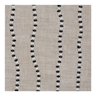 Schumacher Elodie Embroidery Fabric in Natural For Sale