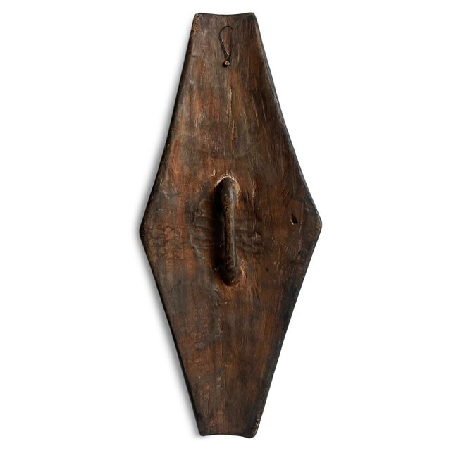 Vintage Zulu Elongated Shield Wall Decor For Sale - Image 4 of 4