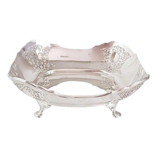 Antique Sterling Silver Fruit Bowl from Atkin Brothers, Sheffield, 1923 For Sale