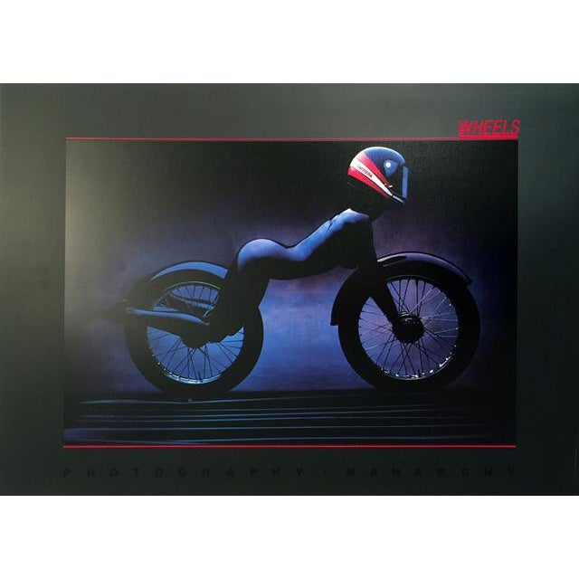 monarchy American, b. 1952 1980's WHEELS SEXY MOTORCYCLE POSTER BY MANARCHY, PERFECT CONDITION, RARE, ca. 1980 For Sale