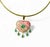 2020s Large Rhodochrosite Heart Pendant With Emeralds & 14k Gold For Sale - Image 5 of 14