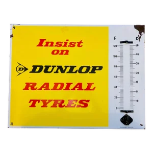 Mid 20th Century Enamel Dunlop Tyres Advertising Sign