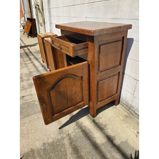 Late 20th Century Late 20th Century French Solid Oak Vintage Cabinet For Sale - Image 5 of 12