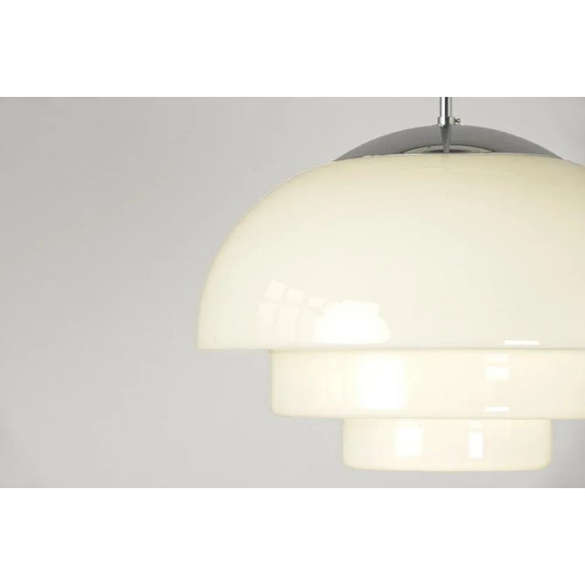 1930s Opaque White Glass Ceiling Lamp, 1930s For Sale - Image 5 of 9