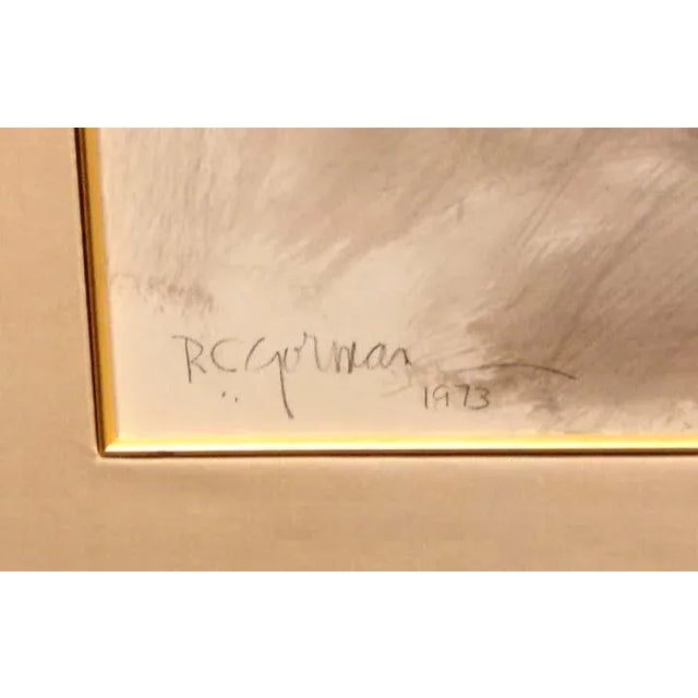 Rc Gorman "Untitled" Male Nude Original Pastel&Ink Wash W/New Custom Frame For Sale - Image 4 of 5