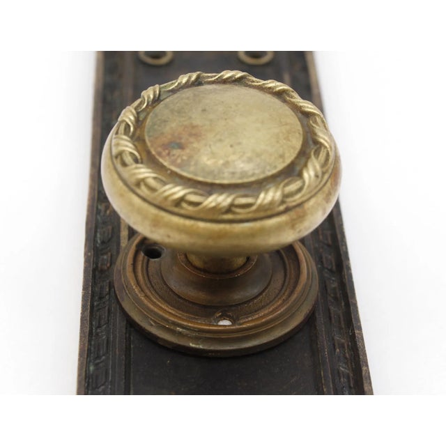 1930s Bronze Norwalk Fontenoy Door Knob Set For Sale - Image 6 of 10
