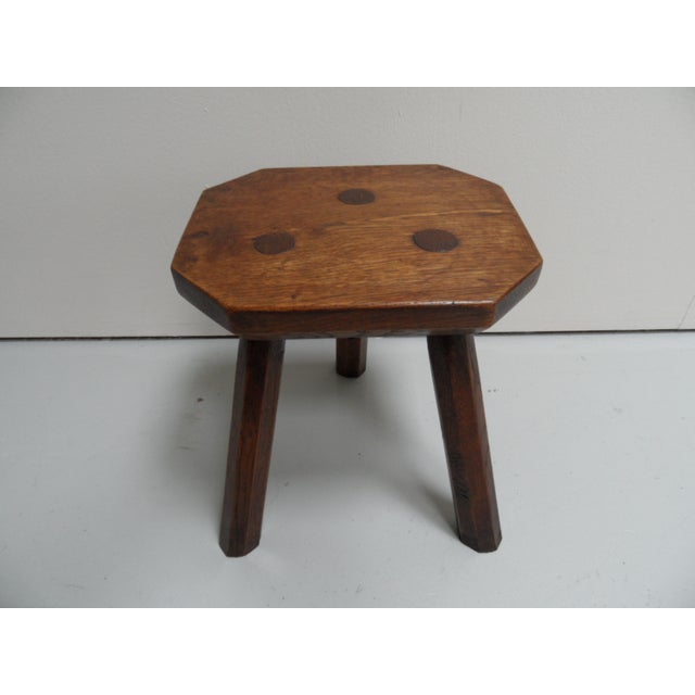 Antique Oak Milk Stool, 1890s For Sale - Image 9 of 9