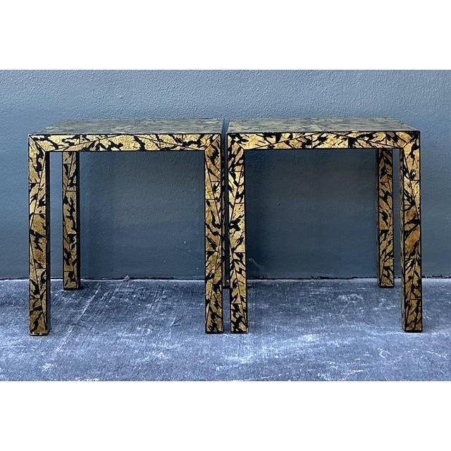 Mid-Century Modern Vintage Regency Faux Finished Side Tables - A Pair For Sale - Image 3 of 10