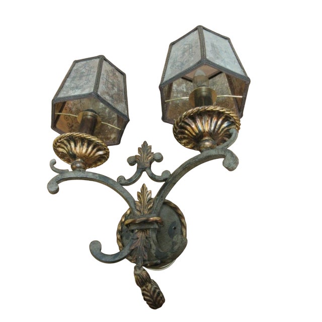 Metal 1990s Fine Art Lamps French Regency Torchiere wall Sconce Lamp Lighting A For Sale - Image 7 of 9