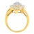 A stunning gold and diamond cluster ring. This pear-shaped ring is made with 22 round and 32 baguette-cut diamonds in a...