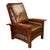 2020s Craftsman / Mission Leather and Oak Morris Chair - Chestnut For Sale - Image 5 of 7