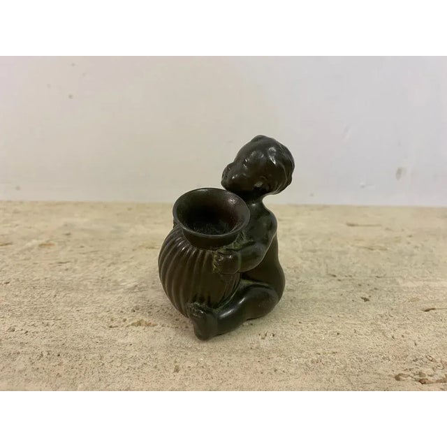 Metal Small Baby Figurine Pen Holder by Just Andersen, 1930s For Sale - Image 7 of 9