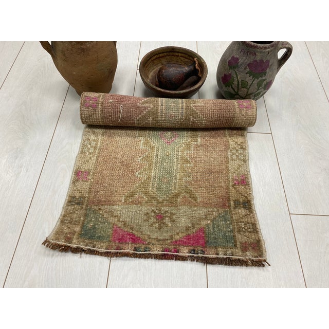 Small Oushak Floral Carpet For Sale - Image 4 of 5