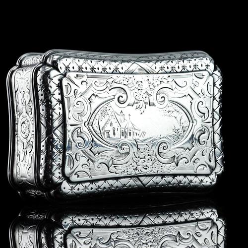 Ceramic Antique Silver Table Snuff Box by Edward Smith, 1854 For Sale - Image 7 of 18