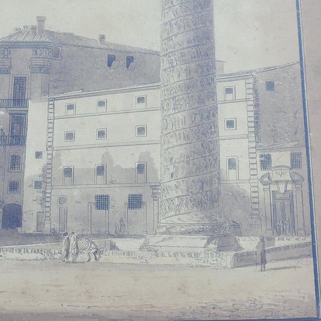 Views of Rome, 19th Century, Ink on Paper, Framed, Set of 3 For Sale - Image 11 of 18