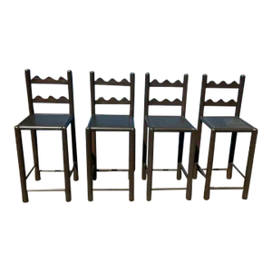 Solid Oak Country French Bar Stools-4