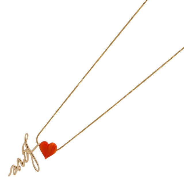 Sunset Heart Love Letter Gold Chain Necklace For Sale In Miami - Image 6 of 11