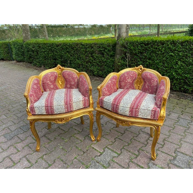 1980s French Louis XVI Gold Beech Bergere Chairs - 2 For Sale - Image 15 of 15