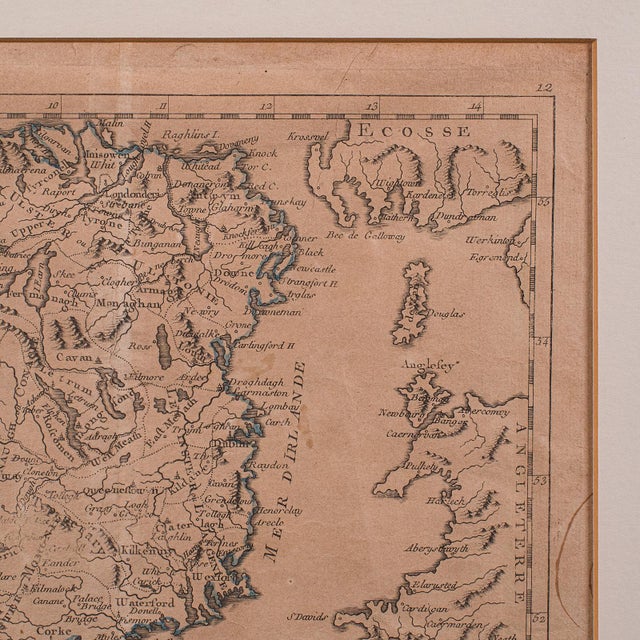 Antique Map of Ireland, French, Framed Cartography, Eire, Georgian, Circa 1780 For Sale - Image 6 of 12