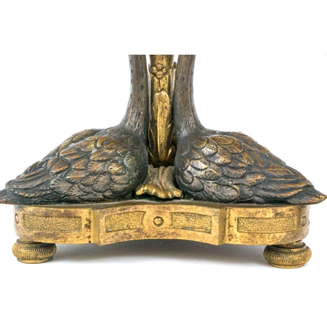 William IV 19th C. William IV Gilt & Bronze Swan Candlesticks After William Bateman II For Sale - Image 3 of 6