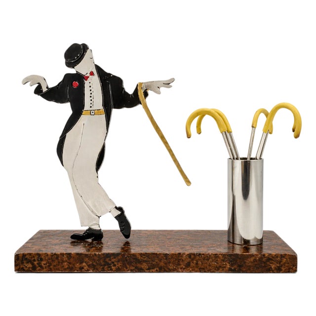 1930s Sudre Art Deco Fred Astaire Cocktail Hors d'Oeuvres Picks Set- 7 Pieces For Sale
