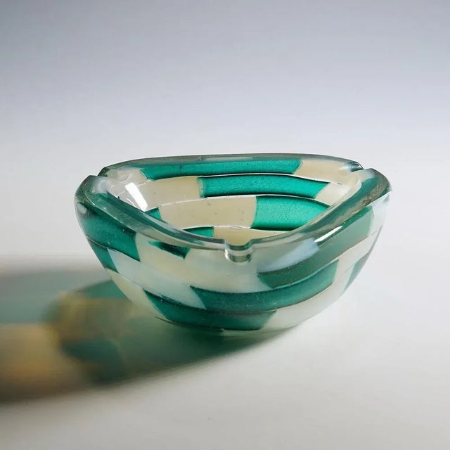 Vintage Murano Pezzato Art Glass Ashtray by Barovier & Toso 1950s. A heavy Murano art glass ashtray designed by Ercole...