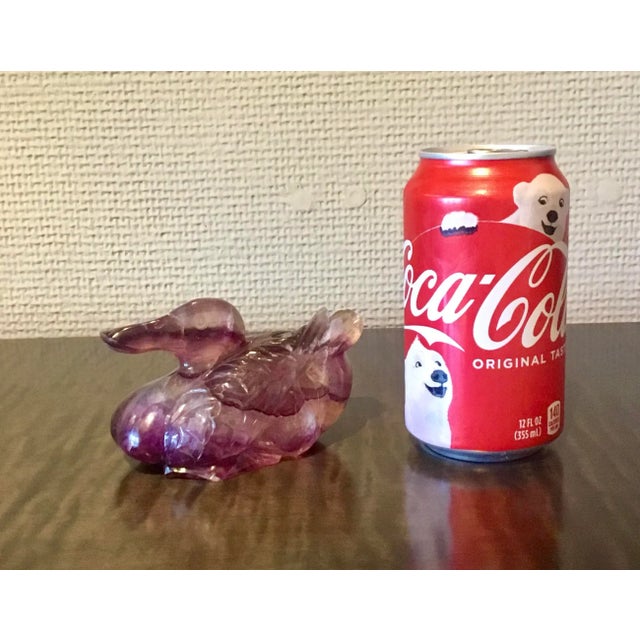 Transitional Vintage Carved Amethyst Duck Sculpture For Sale - Image 4 of 5