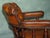 Antique Captain's Desk Chair in Brown Leather, 1880 For Sale - Image 14 of 18