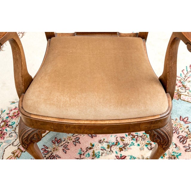 Early 20th Century George II Style Walnut Dining Chairs--Set of Eight For Sale - Image 10 of 12