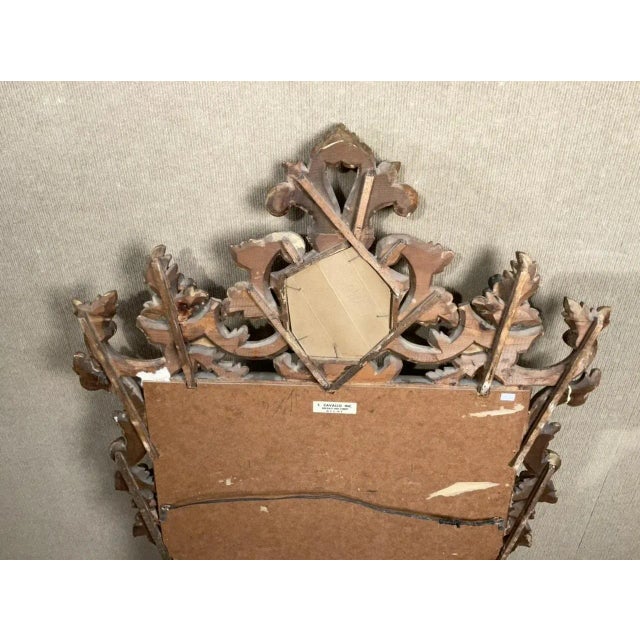 Wood Early 20th Century Gilt Wood Wall Mirror For Sale - Image 7 of 8