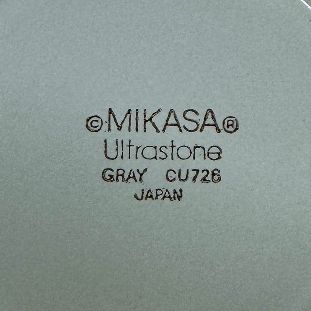 Ceramic Ultrastone Gray Mottled Ceramic Coffee Cups by Mikasa - Set of 4 For Sale - Image 7 of 7