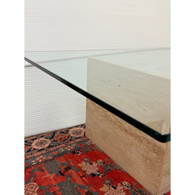 Early 21st Century Post Modern Travertine Coffee Table For Sale - Image 5 of 11