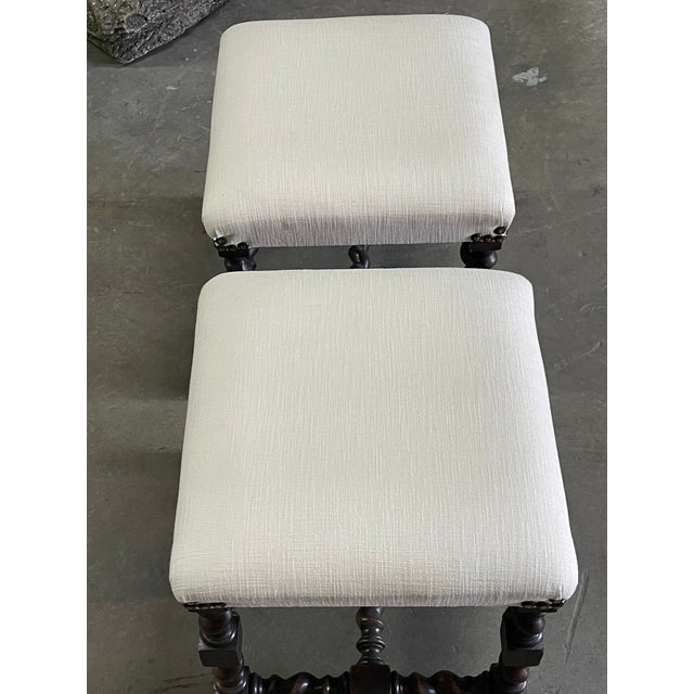 Pair of 19th Century English Oak Upholstered Stools For Sale In Nashville - Image 6 of 6