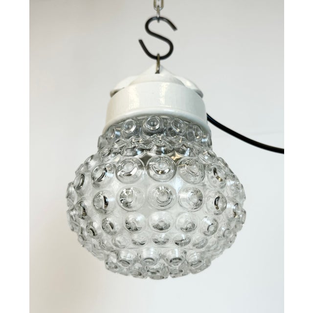 White Vintage White Porcelain Pendant Light, 1970s For Sale - Image 8 of 13
