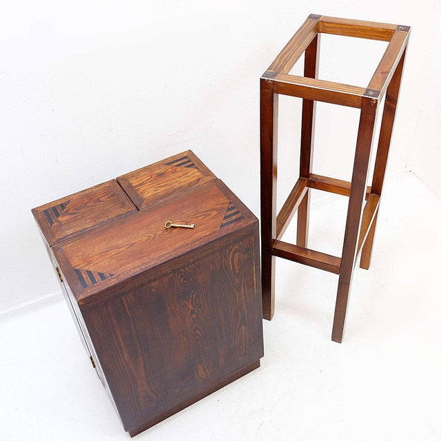 Wooden Bar Cabinet with Marquetry Details, 2010s For Sale - Image 4 of 16