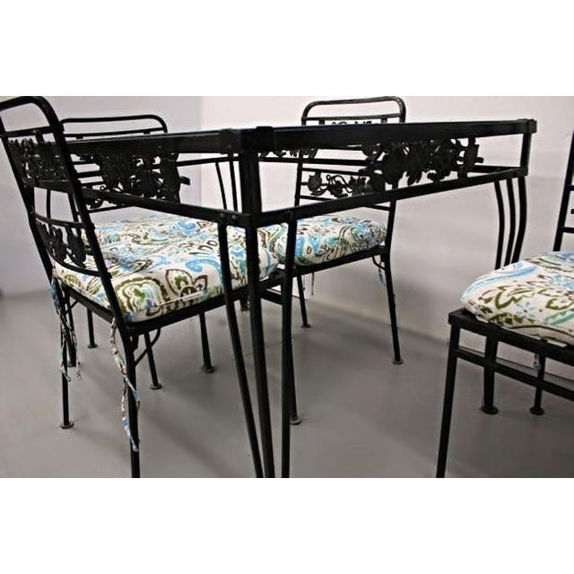 Black Steel Patio Dining Table & Chairs Set of 5 Chairish