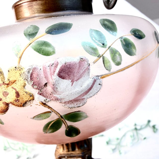 Hand-Painted Oil Lamp with Ribbons, 1970s For Sale - Image 9 of 14