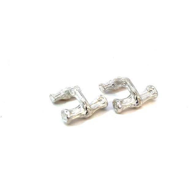 Silver Tiffany & Co Bamboo Cufflinks Sterling Silver 10 Grams Estate For Sale - Image 8 of 12