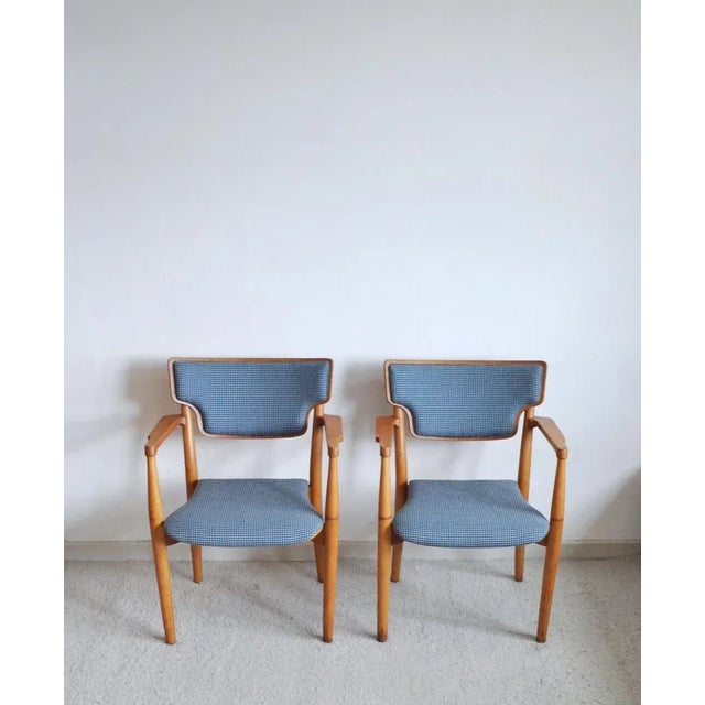 Wood Set of Portex Armchairs by Peter Hvidt & Orla Mølgaard-Nielsen for Fritz Hansen For Sale - Image 7 of 11