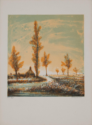 Aimé-Daniel Steinlen, La maison au bord de la rivière, Lithograph