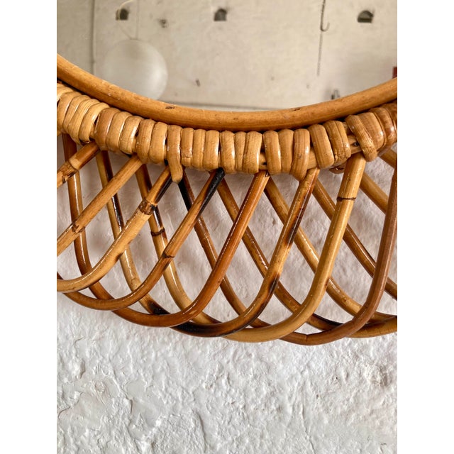 Wicker Mirror attributed to Franco Albini, 1960s For Sale - Image 6 of 9