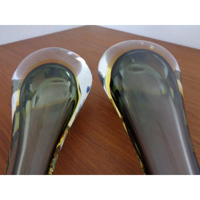 Italian Murano Formia Glass Vases from Fornace Mian, 1970s, Set of 2 For Sale - Image 13 of 15