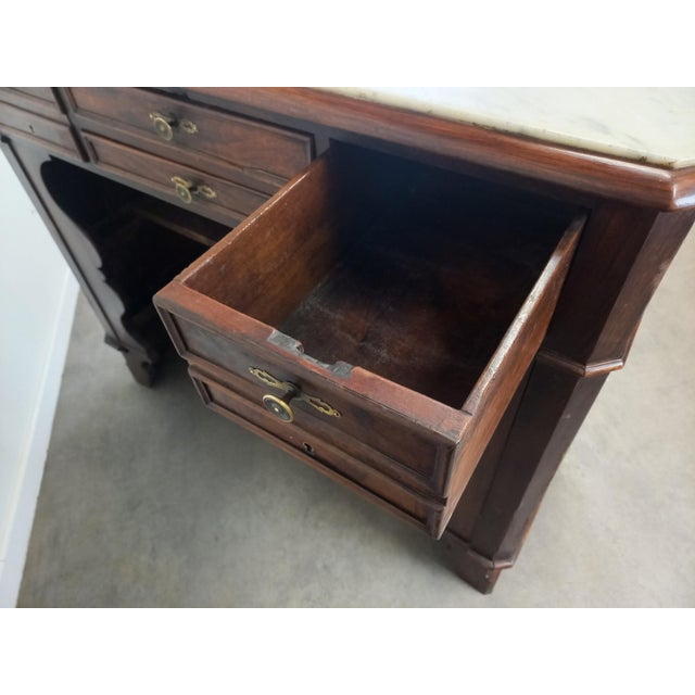 Marble and Walnut Counter For Sale - Image 10 of 18