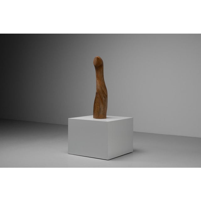 Abstract Oak Sculpture from LM, France, 1960s For Sale - Image 14 of 17