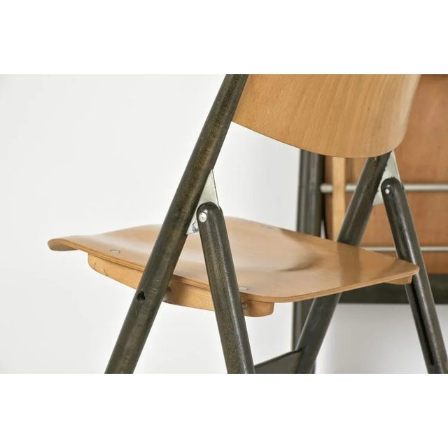 Mid-Century Modern German SE 18 Folding Chairs by Egon Eiermann for Wilde+Spieth, 1950s, Set of 4 For Sale - Image 3 of 11
