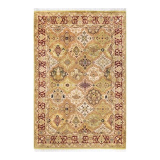 Mogul, One-of-a-Kind Hand-Knotted Area Rug - Green, 4' 2" x 6' 4" For Sale