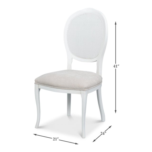 Louis XV Cane Back Dining Chairs in White, Sets of 2 For Sale - Image 11 of 11