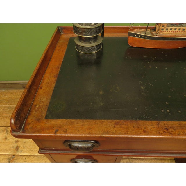 Victorian Oak and Mahogany Ships Desk For Sale - Image 3 of 18