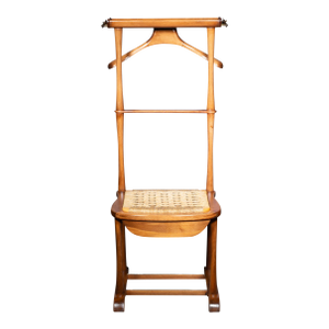 Mahogany Valet With Rush Seat c.1950s, Italy
